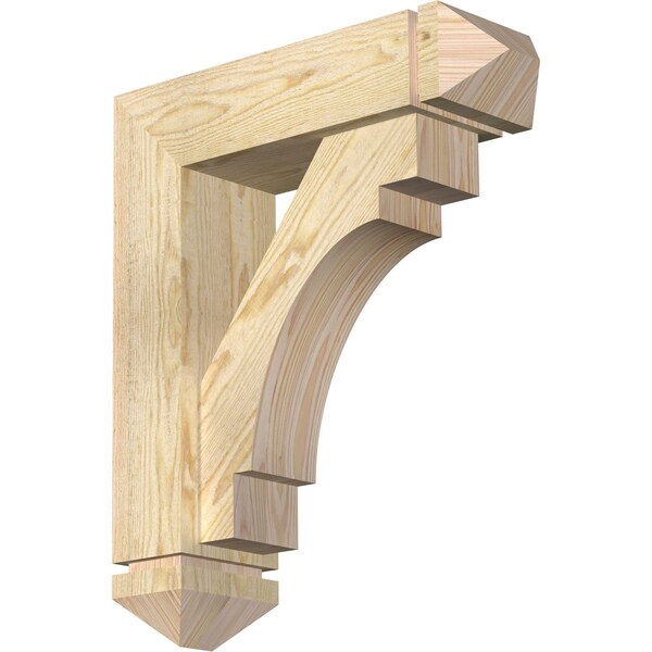 Ekena Millwork Merced Arts and Crafts Rough Sawn Bracket w/ Offset Brace, Douglas Fir, 6"W x 20"D x 24"H BKT0604X20X24MRC03RDF - main
